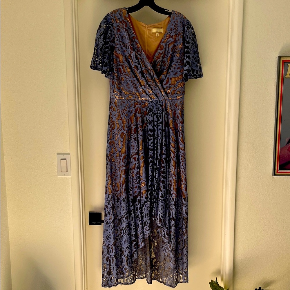 Elegant Blue Lace Dress
